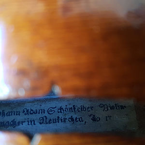 Barockvioline mit Etikett Johann Adam Schönfelder 1